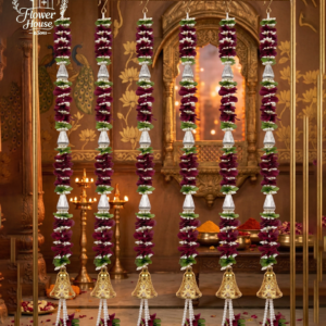 Maroon & White Floral Latkan (Set of 6)