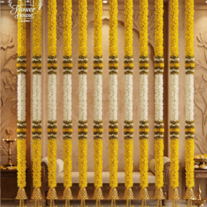 Premium Yellow Flower Garland with Golden Bells (Style No. 2529)