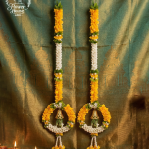 Decorative Artificial Floral Latkan with Golden Bell (Set of 2)