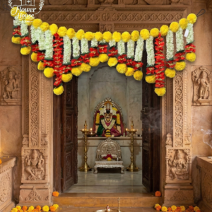 Traditional Marigold & Jasmine Door Toran (38-Inch)