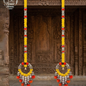 Premium 6ft Marigold & Jasmine Floral Hanging Latkan (Set of 6)