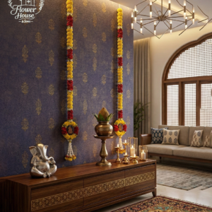 Premium Artificial Rubi Ring Flower Garland (Set of 2)